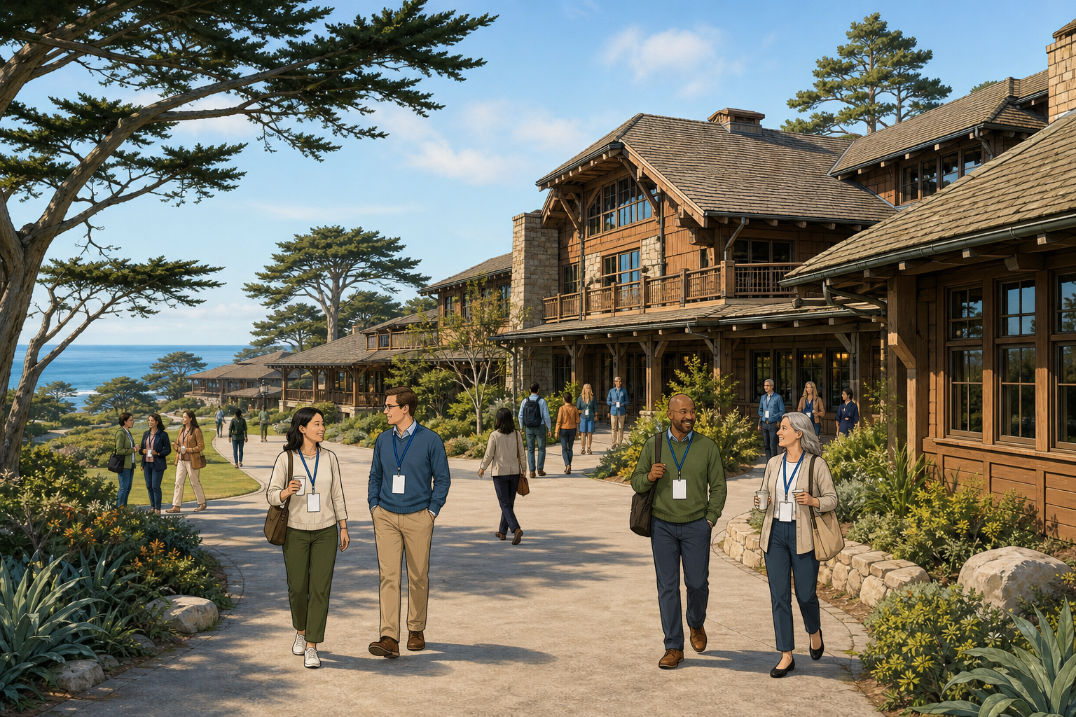 AI-generated visualization of Asilomar Conference Center in Pacific Grove, California